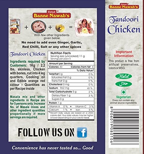 Amazon.com : Ethinic Hyderabadi Tandoori Chicken Masala(1.94oz